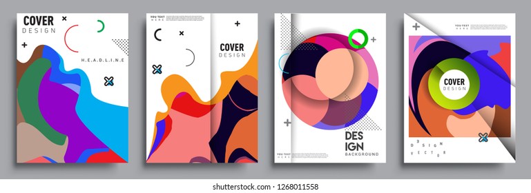 Modern abstract covers set. Cool gradient shapes composition, vector covers design.