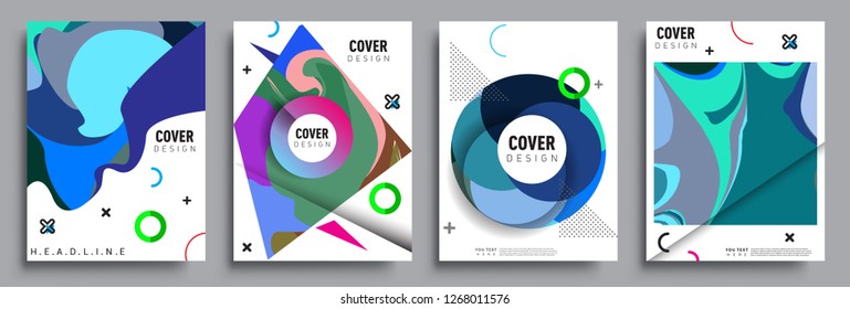Modern abstract covers set. Cool gradient shapes composition, vector covers design.