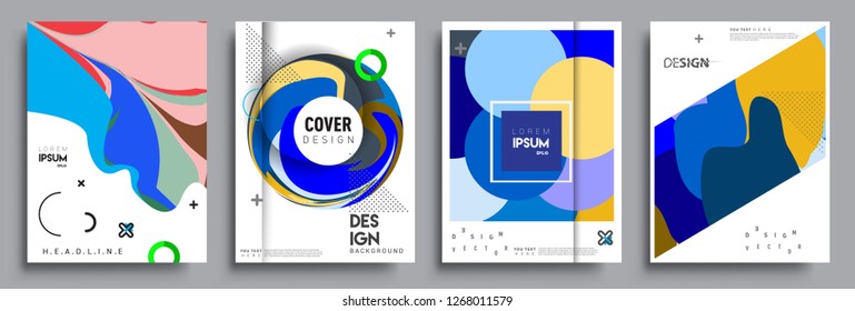 Modern abstract covers set. Cool gradient shapes composition, vector covers design.