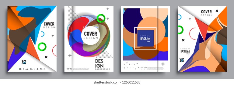 Modern abstract covers set. Cool gradient shapes composition, vector covers design.