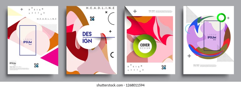 Modern abstract covers set. Cool gradient shapes composition, vector covers design.