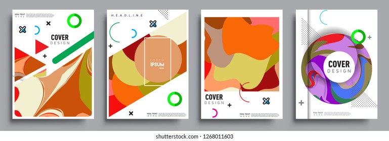 Modern abstract covers set. Cool gradient shapes composition, vector covers design.