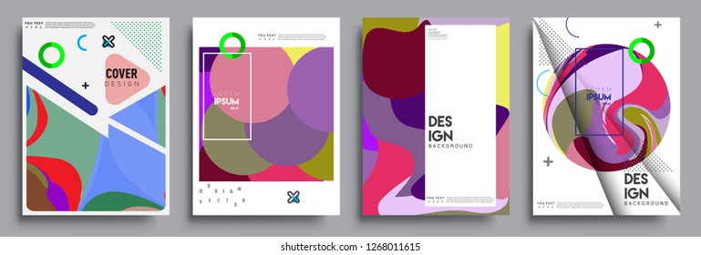 Modern abstract covers set. Cool gradient shapes composition, vector covers design.