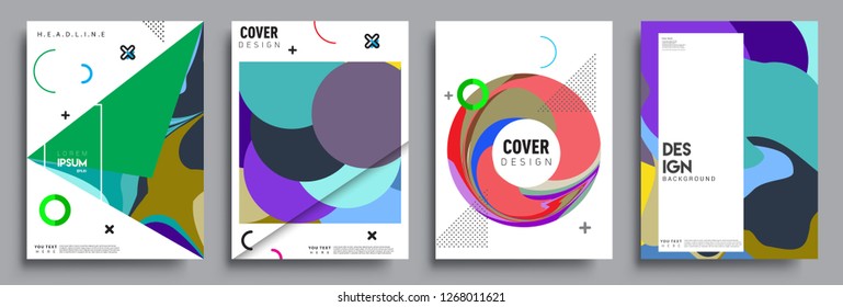 Modern abstract covers set. Cool gradient shapes composition, vector covers design.