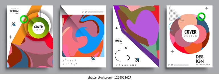 Modern abstract covers set. Cool gradient shapes composition, vector covers design.
