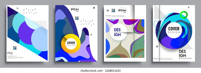 Modern abstract covers set. Cool gradient shapes composition, vector covers design.