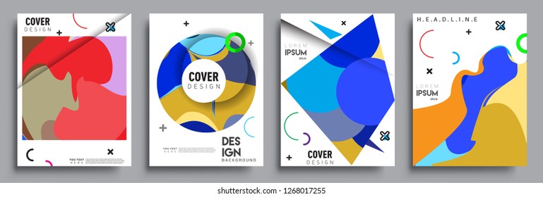 Modern abstract covers set. Cool gradient shapes composition, vector covers design.
