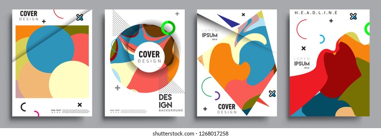 Modern abstract covers set. Cool gradient shapes composition, vector covers design.
