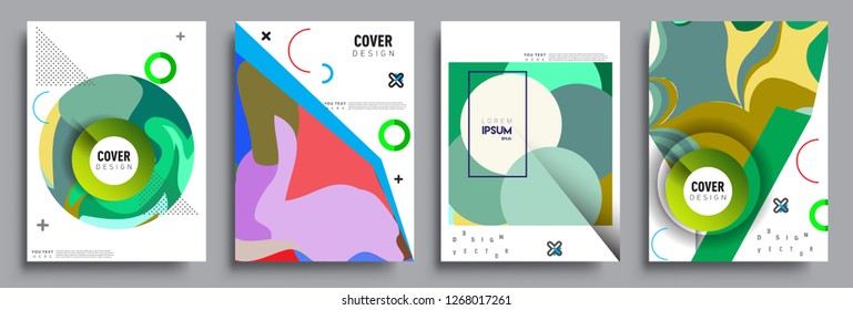 Modern abstract covers set. Cool gradient shapes composition, vector covers design.
