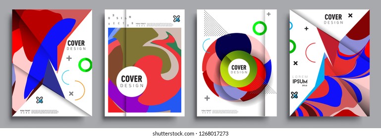 Modern abstract covers set. Cool gradient shapes composition, vector covers design.
