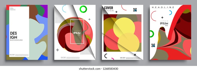 Modern abstract covers set. Cool gradient shapes composition, vector covers design.