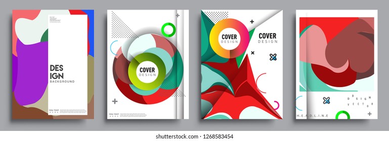 Modern abstract covers set. Cool gradient shapes composition, vector covers design.