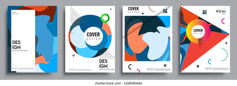 Modern abstract covers set. Cool gradient shapes composition, vector covers design.