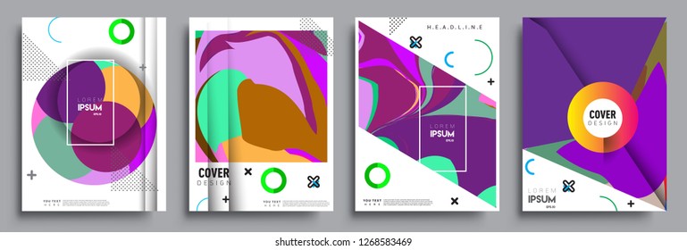 Modern abstract covers set. Cool gradient shapes composition, vector covers design.