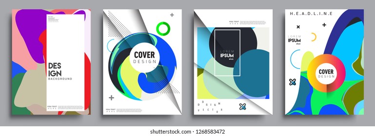 Modern abstract covers set. Cool gradient shapes composition, vector covers design.
