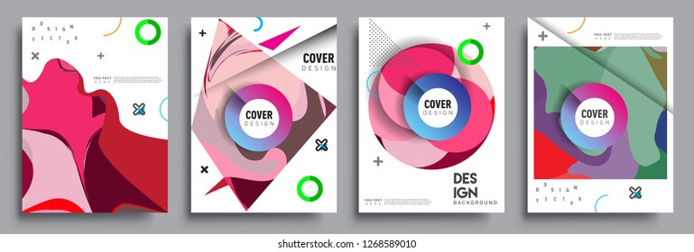 Modern abstract covers set. Cool gradient shapes composition, vector covers design.
