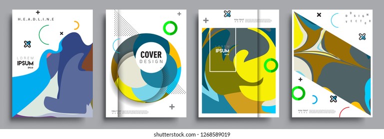 Modern abstract covers set. Cool gradient shapes composition, vector covers design.
