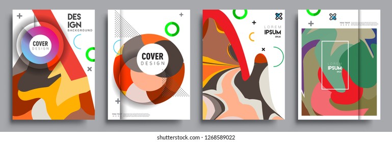 Modern abstract covers set. Cool gradient shapes composition, vector covers design.
