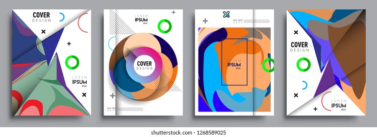 Modern abstract covers set. Cool gradient shapes composition, vector covers design.
