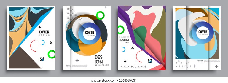 Modern abstract covers set. Cool gradient shapes composition, vector covers design.
