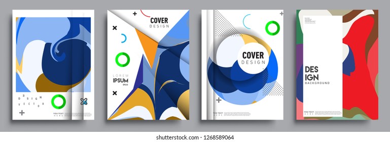Modern abstract covers set. Cool gradient shapes composition, vector covers design.
