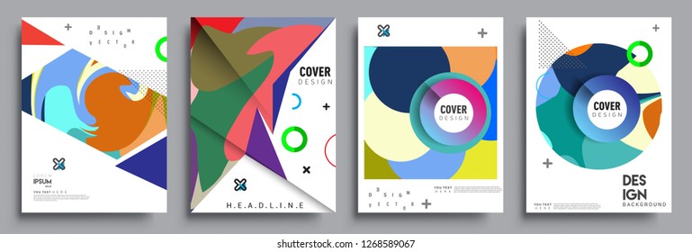 Modern abstract covers set. Cool gradient shapes composition, vector covers design.
