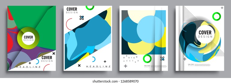 Modern abstract covers set. Cool gradient shapes composition, vector covers design.
