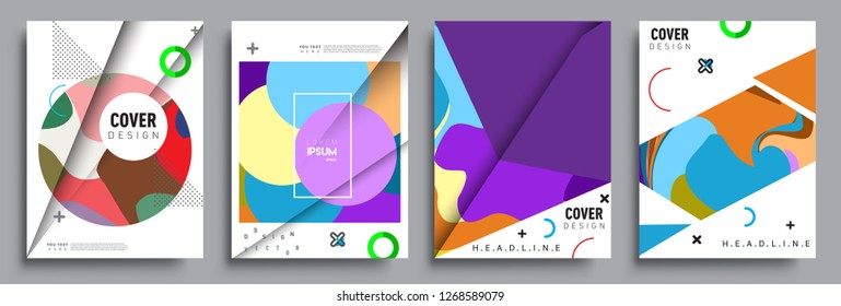 Modern abstract covers set. Cool gradient shapes composition, vector covers design.
