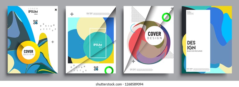 Modern abstract covers set. Cool gradient shapes composition, vector covers design.
