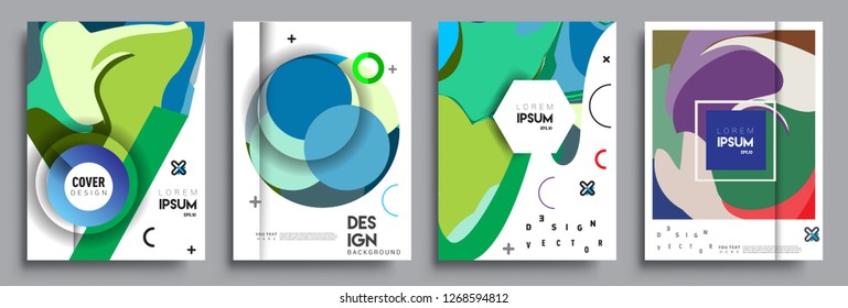 Modern abstract covers set. Cool gradient shapes composition, vector covers design.
