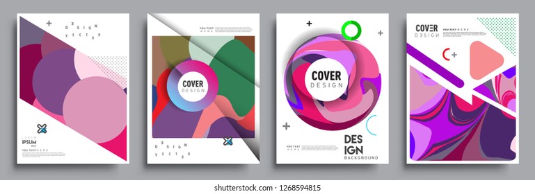 Modern abstract covers set. Cool gradient shapes composition, vector covers design.
