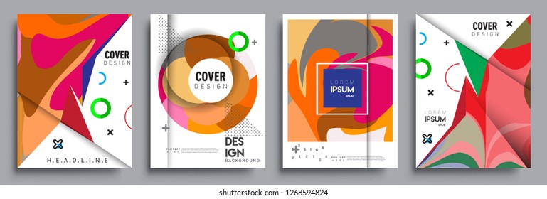 Modern abstract covers set. Cool gradient shapes composition, vector covers design.
