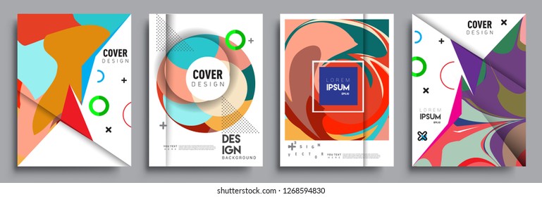 Modern abstract covers set. Cool gradient shapes composition, vector covers design.
