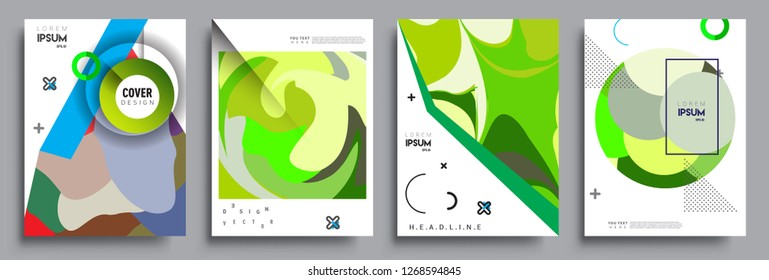Modern abstract covers set. Cool gradient shapes composition, vector covers design.
