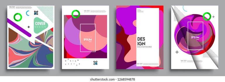 Modern abstract covers set. Cool gradient shapes composition, vector covers design.
