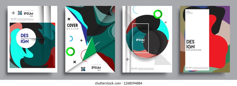 Modern abstract covers set. Cool gradient shapes composition, vector covers design.
