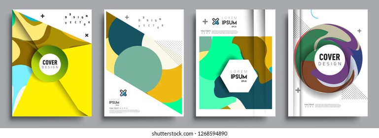 Modern abstract covers set. Cool gradient shapes composition, vector covers design.
