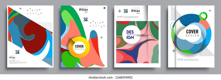 Modern abstract covers set. Cool gradient shapes composition, vector covers design.
