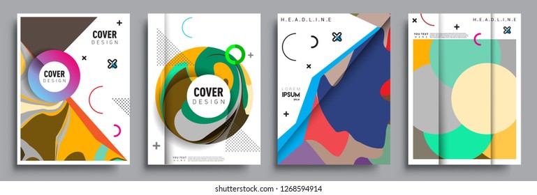 Modern abstract covers set. Cool gradient shapes composition, vector covers design.
