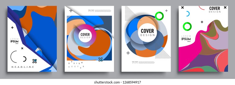 Modern abstract covers set. Cool gradient shapes composition, vector covers design.
