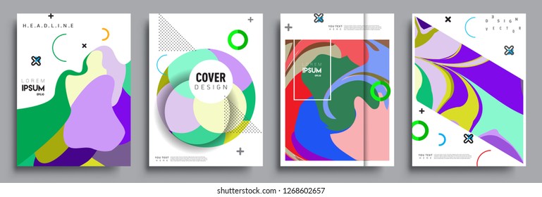 Modern abstract covers set. Cool gradient shapes composition, vector covers design.