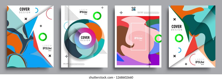 Modern abstract covers set. Cool gradient shapes composition, vector covers design.