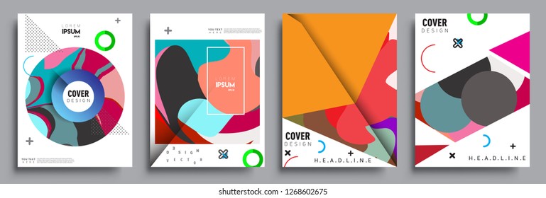 Modern abstract covers set. Cool gradient shapes composition, vector covers design.