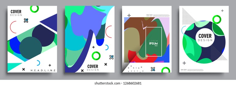 Modern abstract covers set. Cool gradient shapes composition, vector covers design.