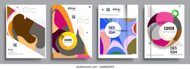Modern abstract covers set. Cool gradient shapes composition, vector covers design.