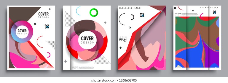 Modern abstract covers set. Cool gradient shapes composition, vector covers design.