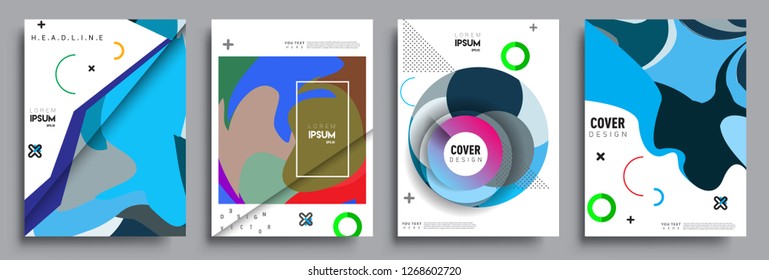 Modern abstract covers set. Cool gradient shapes composition, vector covers design.