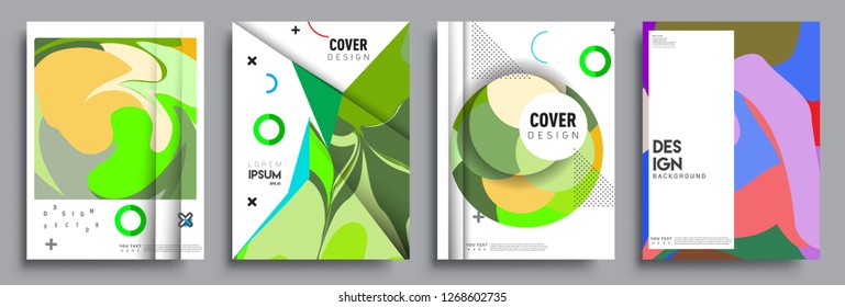 Modern abstract covers set. Cool gradient shapes composition, vector covers design.