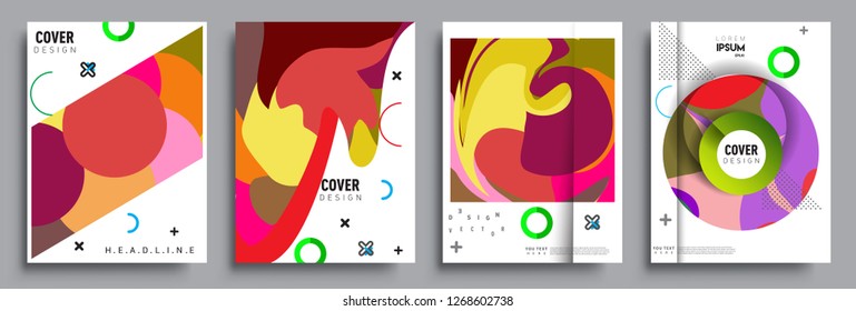 Modern abstract covers set. Cool gradient shapes composition, vector covers design.