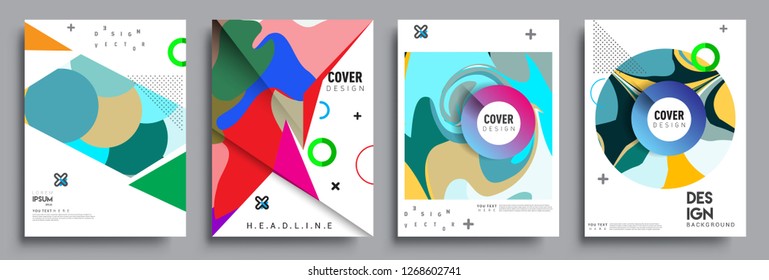 Modern abstract covers set. Cool gradient shapes composition, vector covers design.